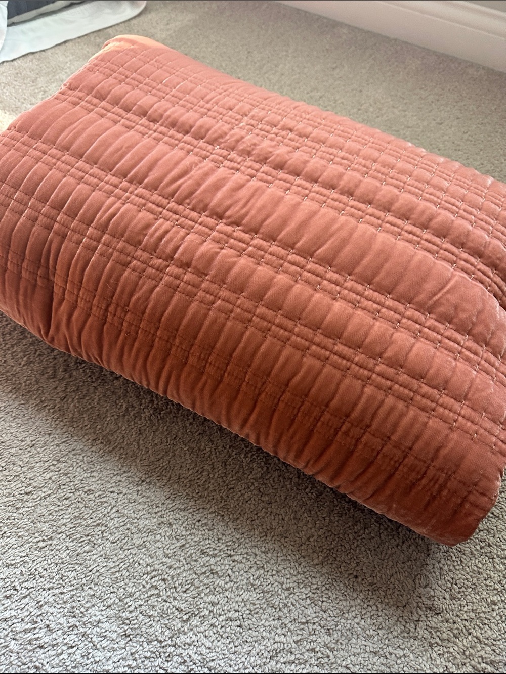 Threshold Quilted Bedspread in Rust Orange